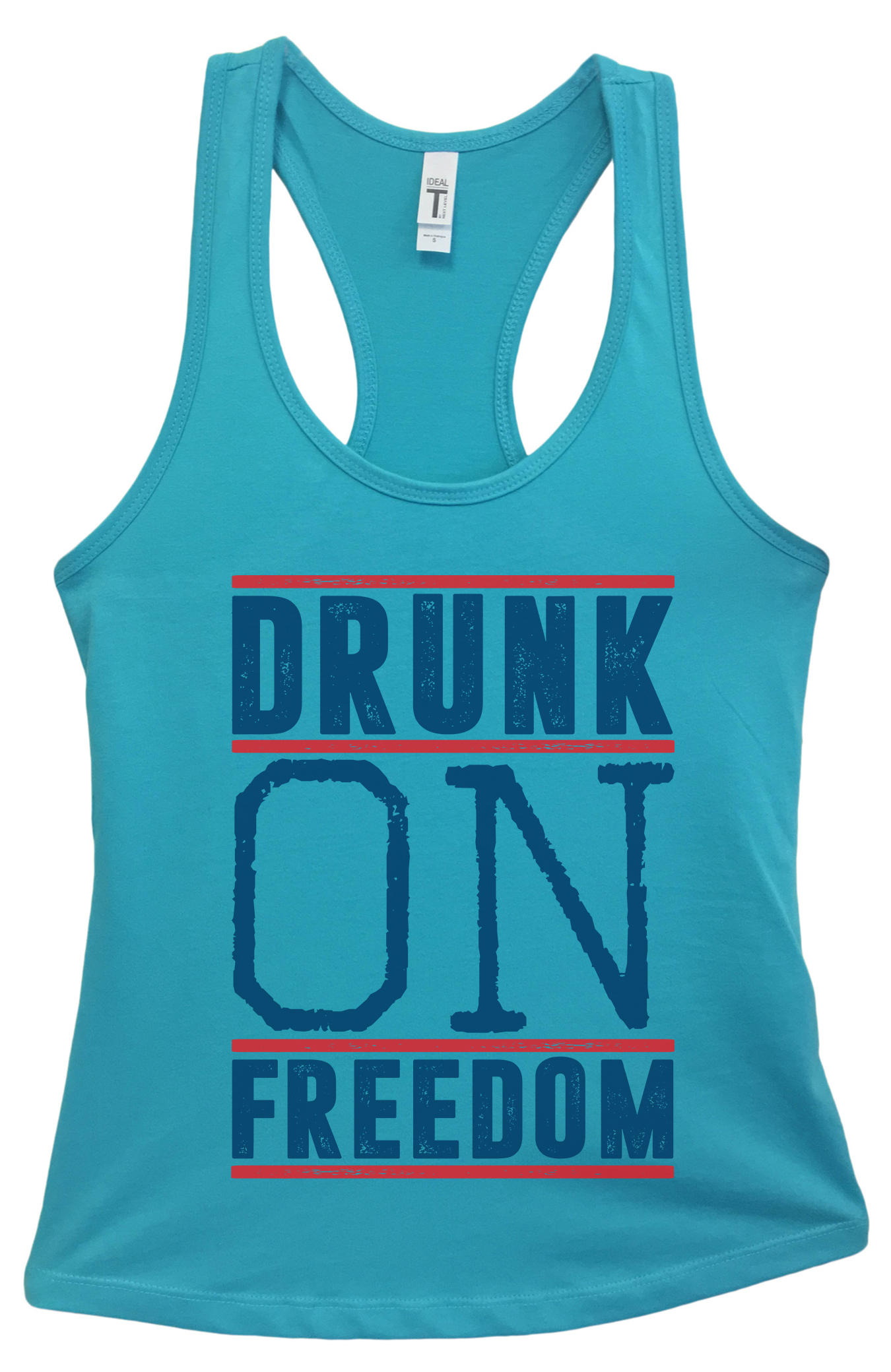 MAXIMGR Surprise Im Drunk Tank Top American Flag Stars Print Tank Women Sleeveless Tank Shirt 4th of July Patriotic Tank Top